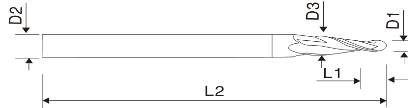 EMA16 Schaftfräser, 2 Schneiden