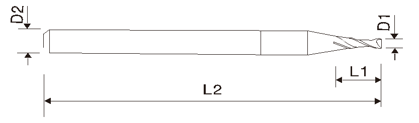 EMA11 0.1mm Mikrofräser, Hartmetallfräser, 2 Schneiden