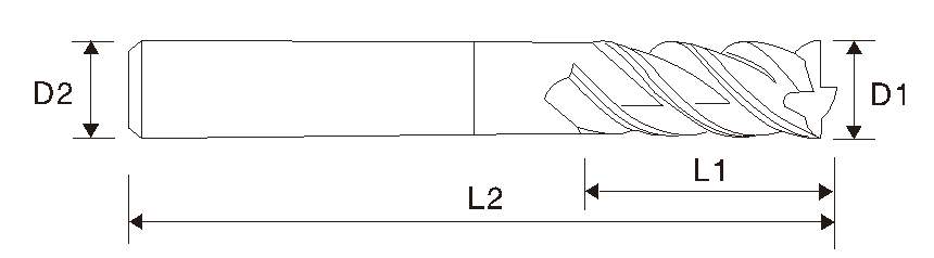 EMT11 Schaftfräser/ Hartmetallfräser für Edelstahl, 4 Schneiden