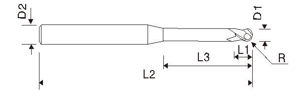 EMB12 Mikrofräser/ Mikro-Radiusfräser, 2 Schneiden