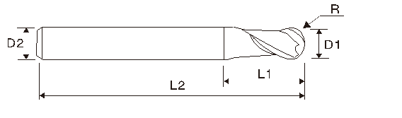 EMB06 Hartmetall Radiusfräser, lang